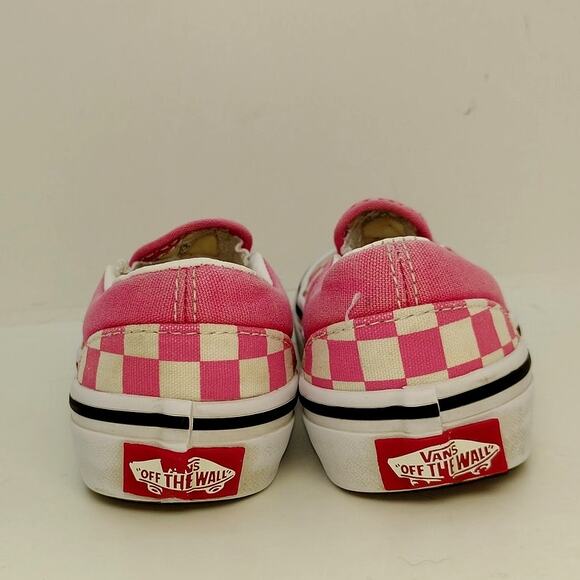 Vans Off the Wall Toddler Girls Pink Checkered Sneakers - Size 11 - Picture 4 of 7